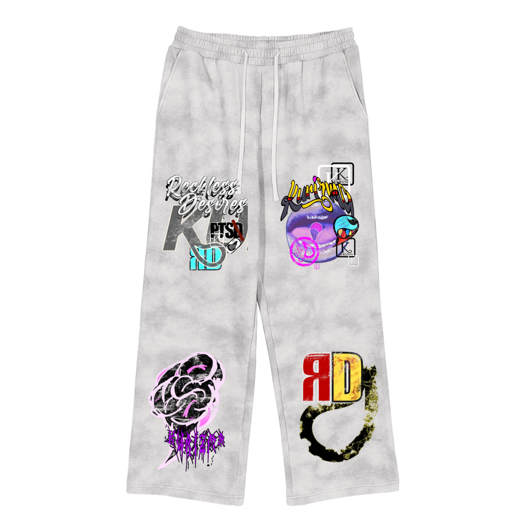 Kurizma x reckless desires printed patchwork sweats