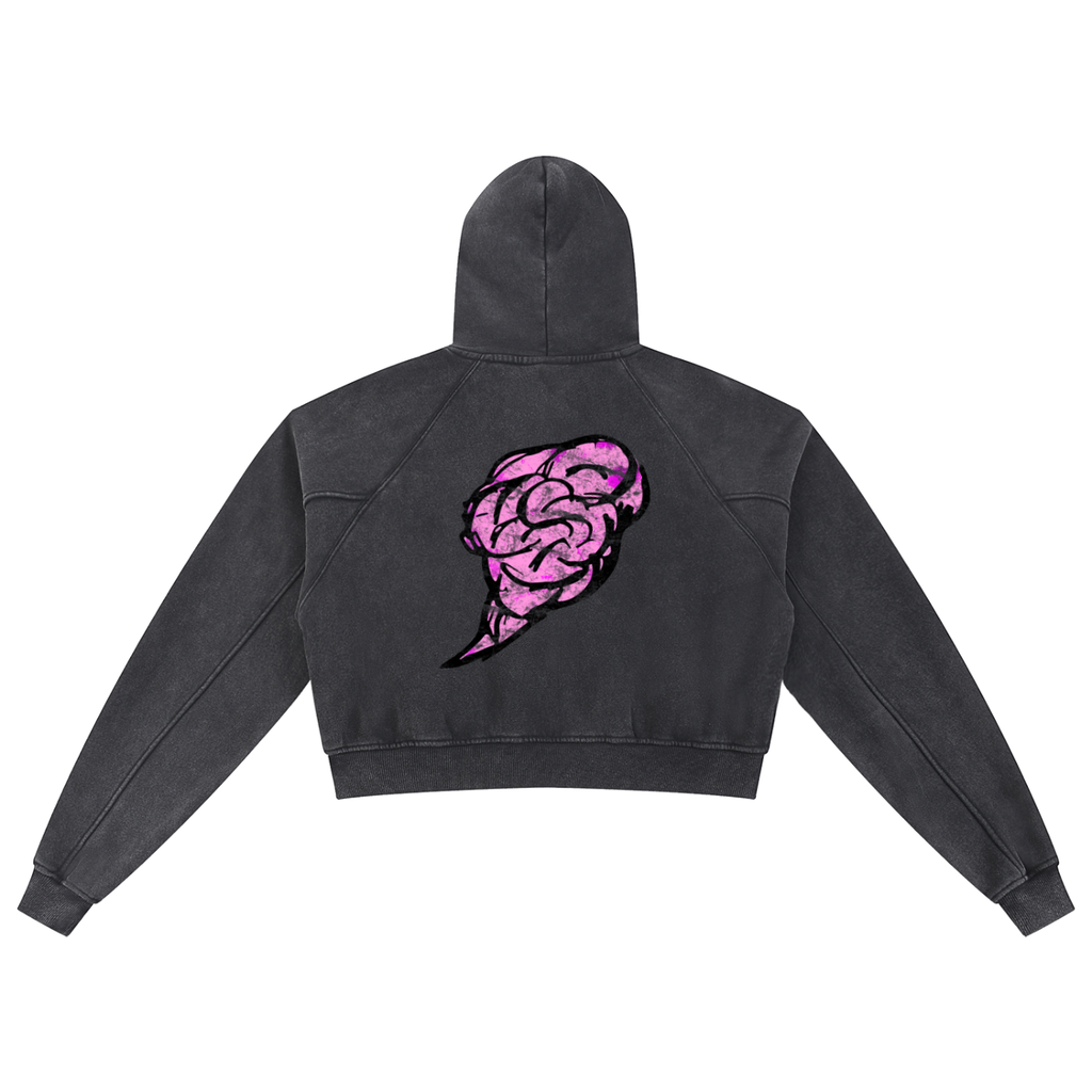 PAISLEY BRAIN HOODIE WOMENS CROPPED