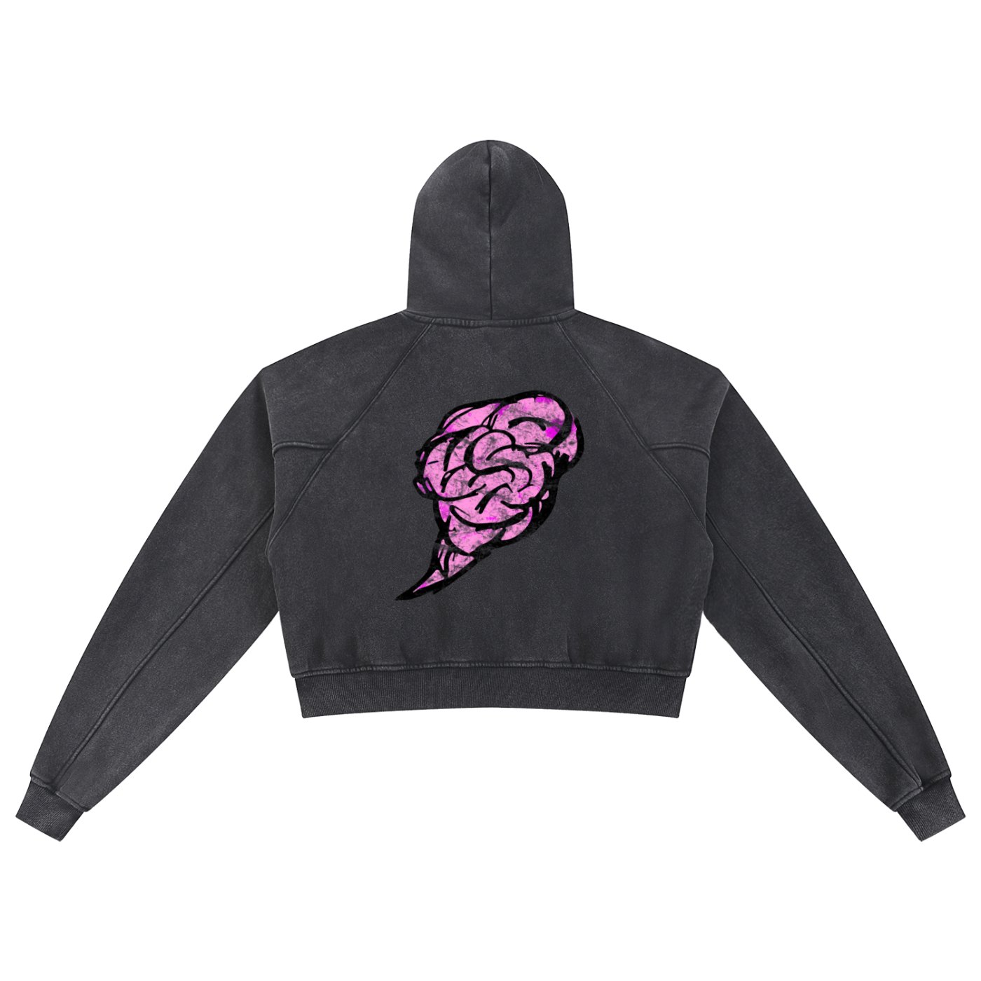 PAISLEY BRAIN HOODIE WOMENS CROPPED
